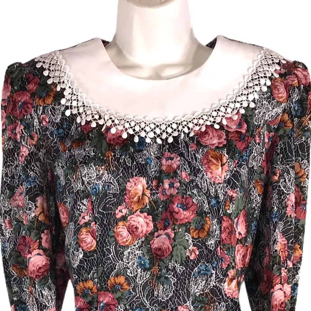 Vintage 1980s Floral Modest Prairie Cottagecore Skirt Set